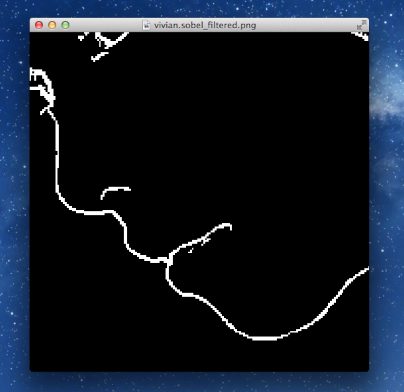 image after applying a sobel filter, resulting in aliasing